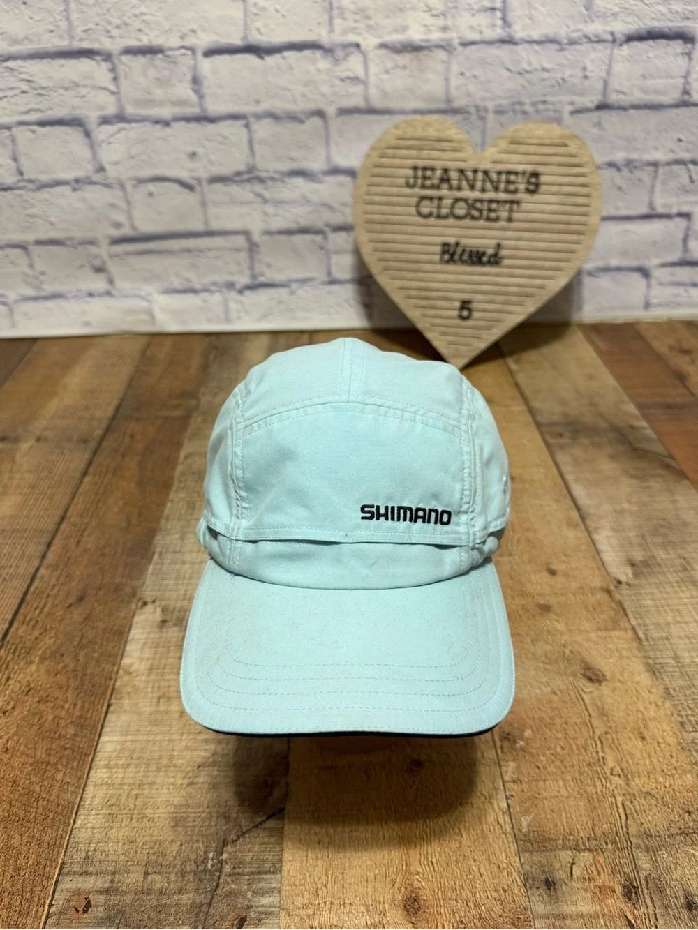 Shimano 5 Panel Fishing Hat OSFM adjstable Drawstring Embroidered Logo Blue